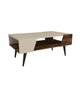Hanah Home Aren Mesa de Centro Beige y Nogal Claro